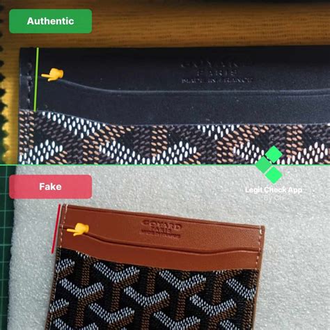 fake vs real goyard card holder|how to tell a goyard wallet.